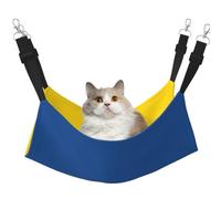 KIRROWE Flag of Ukraine Reversible Cat Hanging Hammock-Double-Sided Pet Cage Hammock Hanging Bed Resting Sleepy Pad for Small Animals Pets