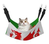 KIRROWE Flag of Wales Reversible Cat Hanging Hammock-Double-Sided Pet Cage Hammock Hanging Bed Resting Sleepy Pad for Small Animals Pets