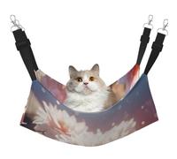 KIRROWE Flowers Blooming in The Sunshine Reversible Cat Hanging Hammock-Double-Sided Pet Cage Hammock Hanging Bed Resting Sleepy Pad for Small Animals Pets