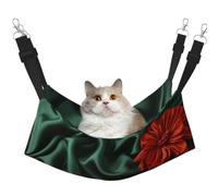 KIRROWE fold Flowers Reversible Cat Hanging Hammock-Double-Sided Pet Cage Hammock Hanging Bed Resting Sleepy Pad for Small Animals Pets