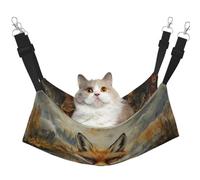 KIRROWE Fox Reversible Cat Hanging Hammock-Double-Sided Pet Cage Hammock Hanging Bed Resting Sleepy Pad for Small Animals Pets