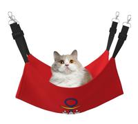 KIRROWE Hamburg Flag Reversible Hanging Cat Hammock Double Sided Pet Hammock for Bed Hanging, Sleepy Pillow for Small Pets