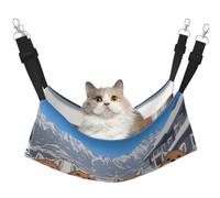 KIRROWE Happy Little Fox Reversible Cat Hanging Hammock,Double-Sided Pet Cage Hammock Hanging Bed Resting Sleepy Pad for Small Animals Pets
