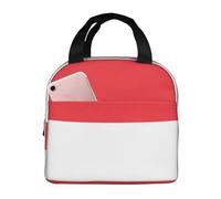 KIRROWE Indonesian flag Lunch Bag for Women & Men, Durable Oxford Fabric & Thick Foil, Perfect for Workand Outdoor Activities