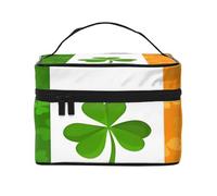 KIRROWE irish flag Travel Makeup Bag for Women, Portable Cosmetic Case,Large Capacity Organizer Pouch All Your Beauty Essentials