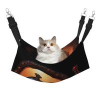 KIRROWE Maori Art Terracotta Reversible Cat Hanging Hammock-Double-Sided Pet Cage Hammock Hanging Bed Resting Sleepy Pad for Small Animals Pets