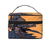 KIRROWE Monster Assemblage Travel Makeup Bag for Women, Portable Cosmetic Case,Large Capacity Organizer Pouch All Your Beauty Essentials