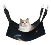 KIRROWE Moonlight in Dreams Reversible Cat Hanging Hammock,Double-Sided Pet Cage Hammock Hanging Bed Resting Sleepy Pad for Small Animals Pets