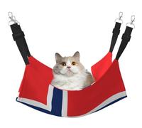 KIRROWE Norwegian Flag Reversible Cat Hanging Hammock-Double-Sided Pet Cage Hammock Hanging Bed Resting Sleepy Pad for Small Animals Pets