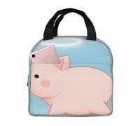 KIRROWE Piglet with a halo around his head Lunch Bag for Women & Men, Durable Oxford Fabric & Thick Foil, Perfect for Workand Outdoor Activities