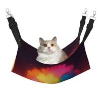 KIRROWE Rainbow Tree Reversible Cat Hanging Hammock-Double-Sided Pet Cage Hammock Hanging Bed Resting Sleepy Pad for Small Animals Pets