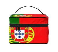KIRROWE Retro Canada Flag Travel Makeup Bag for Women, Portable Cosmetic Case,Large Capacity Organizer Pouch All Your Beauty Essentials, Portuguese Flag, One Size