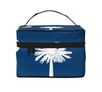 KIRROWE Retro Canada Flag Travel Makeup Bag for Women, Portable Cosmetic Case,Large Capacity Organizer Pouch All Your Beauty Essentials, Black, One Size