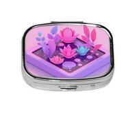 KIRROWE Retro gaming aesthetics Square Pill Organizer, Compact Travel Pill Case, 2-Compartment Insert, very suitable for travel and daily use