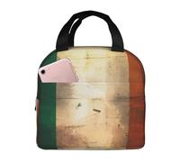 KIRROWE Retro Irish flag Lunch Bag for Women & Men, Durable Oxford Fabric & Thick Foil, Perfect for Workand Outdoor Activities