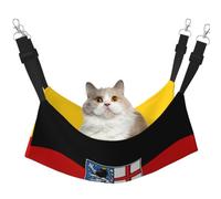 KIRROWE Saarland Flags Reversible Cat Hanging Hammock-Double-Sided Pet Cage Hammock Hanging Bed Resting Sleepy Pad for Small Animals Pets