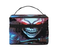 KIRROWE Skeleton Motorcycle Travel Makeup Bag for Women, Portable Cosmetic Case,Large Capacity Organizer Pouch All Your Beauty Essentials