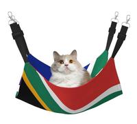 KIRROWE South Africa Flag Reversible Cat Hanging Hammock-Double-Sided Pet Cage Hammock Hanging Bed Resting Sleepy Pad for Small Animals Pets