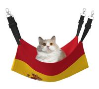 KIRROWE Spanish Flag Reversible Cat Hanging Hammock-Double-Sided Pet Cage Hammock Hanging Bed Resting Sleepy Pad for Small Animals Pets