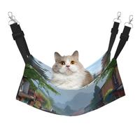 KIRROWE Stone Bridge Reversible Cat Hanging Hammock-Double-Sided Pet Cage Hammock Hanging Bed Resting Sleepy Pad for Small Animals Pets