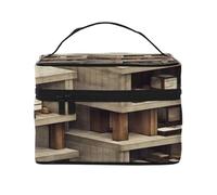 KIRROWE Suspended space Travel Makeup Bag for Women, Portable Cosmetic Case,Large Capacity Organizer Pouch All Your Beauty Essentials