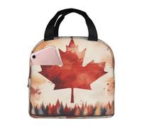 KIRROWE The Canadian Flag Lunch Bag for Women & Men, Durable Oxford Fabric & Thick Foil, Perfect for Workand Outdoor Activities