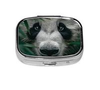 KIRROWE The confusion of giant pandas Square Pill Organizer, Compact Travel Pill Case, 2-Compartment Insert, very suitable for travel and daily use