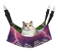KIRROWE The Giant Wheel Under Lightning Reversible Cat Hanging Hammock,Double-Sided Pet Cage Hammock Hanging Bed Resting Sleepy Pad for Small Animals Pets