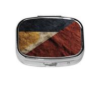 KIRROWE The old German flag Square Pill Organizer, Compact Travel Pill Case, 2-Compartment Insert, very suitable for travel and daily use