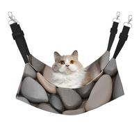 KIRROWE The Pebbles by The Seaside Reversible Cat Hanging Hammock-Double-Sided Pet Cage Hammock Hanging Bed Resting Sleepy Pad for Small Animals Pets