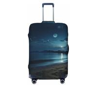 Kirrowe The Seaside At Night Luggage Cover Suitcase Protector Anti-Scratch Luggage Cover Fits 18-32inch Luggage, Black, M