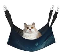KIRROWE The Seaside at Night Reversible Cat Hanging Hammock,Double-Sided Pet Cage Hammock Hanging Bed Resting Sleepy Pad for Small Animals Pets