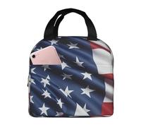 KIRROWE the United States flag Lunch Bag for Women & Men, Durable Oxford Fabric & Thick Foil, Perfect for Workand Outdoor Activities