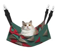 KIRROWE Triangular Origami Reversible Cat Hanging Hammock,Double-Sided Pet Cage Hammock Hanging Bed Resting Sleepy Pad for Small Animals Pets