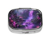 KIRROWE Tropical Aesthetics Square Pill Organizer, Compact Travel Pill Case, 2-Compartment Insert, very suitable for travel and daily use