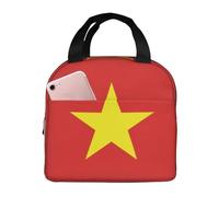 KIRROWE Vietnamese flag Lunch Bag for Women & Men, Durable Oxford Fabric & Thick Foil, Perfect for Workand Outdoor Activities
