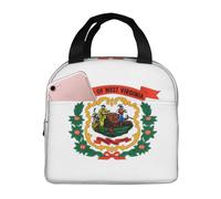 KIRROWE West Virginia Flag Lunch Bag for Women & Men, Durable Oxford Fabric & Thick Foil, Perfect for Workand Outdoor Activities