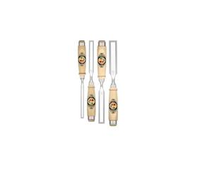 Kirschen 1181000 Firmer Chisel Set with Horn Beam Handle, Beige/Silver, 4-Piece