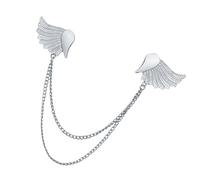 Kirsite Angel Wing Lapel Pin with Secure Closure Unique Angel Tie Clip for Formal and Casual Attire Zinc Alloy Collar Trendy Design Versatile Fashion Accessory for Suits Anti Lost Collar for Formal