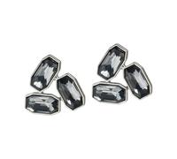 Kirsite Geometric Triangle Glass Ear Studs for Casual Formal Wear Versatile Geometric Earrings