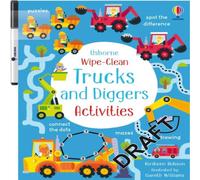 Kirsteen Robson Wipe-Clean Trucks & Diggers Activities Paperback Book Kirsteen Robson Multicolor