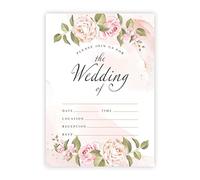 Kirsten McMillan 25 Floral Wedding Invitations with Envelopes A6 Wedding Invites with Envelopes Designed and Printed in the UK (Pack of 25)