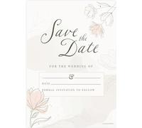 Kirsten McMillan 25 White Wedding Save the Date Cards with Envelopes A6 Wedding Save the Date Cards with Envelopes Designed and Printed in the UK (Pack of 25)