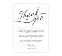 Kirsten McMillan 25 White Wedding Thank You Cards A6 Wedding Thank Yous from Newlyweds - Designed and Printed in the UK (Pack of 25)