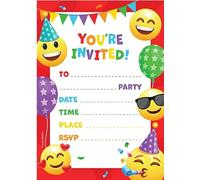 Kirsten McMillan 32 Emoji Birthday Party Invitations for Kids with Envelopes - Pack of 32 Emoji Party Invites for Girls & Boys - Designed and Printed in the UK
