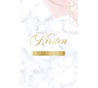 Kirsten Notebook: Pink, Cute Heart, Personalized Name, Cute pug journal for Kirsten Blank lined Cute Notebook: A colorful 6x9" (15.24cm x 22.68cm) A5 Notebook with 120 blank lined pages