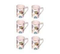 Kirsty Jayne China- 10Fl oz Bone China Beach HUT Chintz Mugs - Packed in a Kirsty Jayne China Gift Boxed (Set of 6)