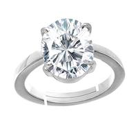 Kirti Gems 9.25 Carat - 10.25 Ratti Natural Certified White Zircon/Cubic Diamond Gemstone Adjustable Ring for Men and Loose Gemstones White Zircon Loose Gemstones White