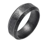 KIRTIJW Devil Ring Baphomet Goat Satin Devil Lucifer Signet Ring for Men Women Stainless Steel Gothic Punk Ring Jewelry Size 7-13, Steel, No Gemstones