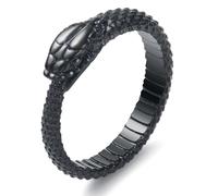 KIRTIJW Snake Ring for Men Stainless Steel Snake Ring Gothic Biker Punk Animal Rings for Men Women Boys Size 7-13, steel, No Gemstone
